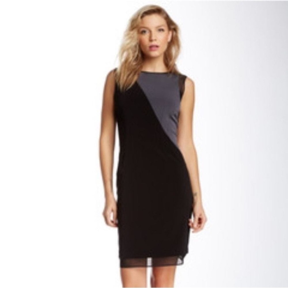 This is an Elie Tahari Scarlette Luxe Crepe Colorblock Dress size 12